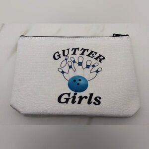 Free With Purcase Bowling Gutter Girls Makeup Cosmetic Bag Pouch NWOT